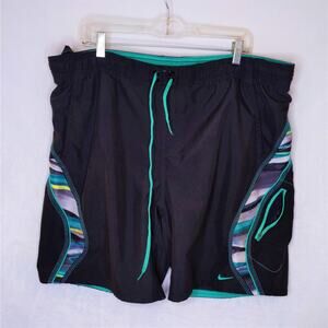 Vintage Nike Swim Trunks Men's XL Black Athletic Shorts Boardshorts